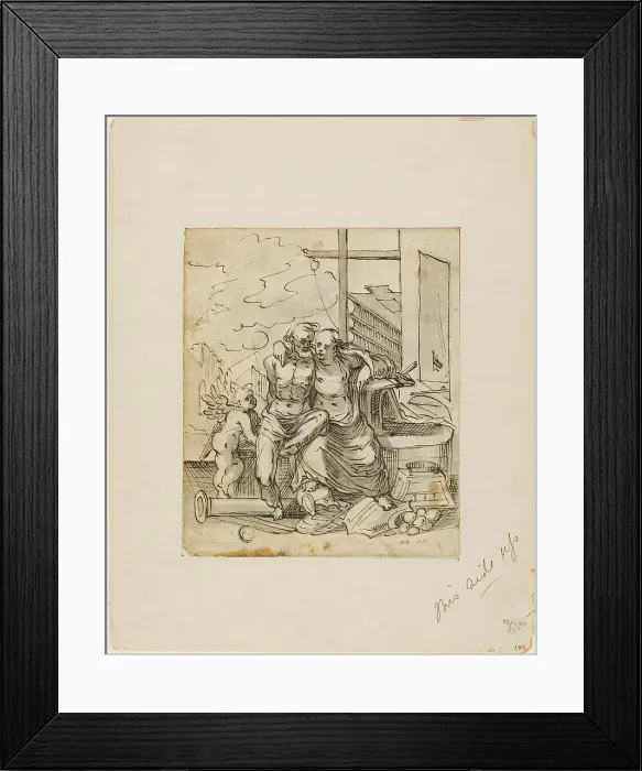 Framed Print : Venus in Vulcan's Forge (recto); Geometry (verso), c. 1607. Creators: Hermann Weyer, Bartholomeus Spranger Framed Print : Venus in Vulcan's Forge (recto); Geometry (verso), c. 1607. Creators: Hermann Weyer, Bartholomeus Spranger