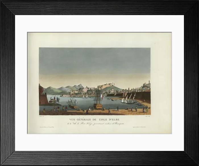 Framed Print : Vue générale de l'ile d'Elbe, de la ville de Porto-Ferrajo, présentement résidence... 1817-1824. Creator: Courvoisier-Voisin, Henri (1757-1830) Framed Print : Vue générale de l'ile d'Elbe, de la ville de Porto-Ferrajo, présentement résidence... 1817-1824. Creator: Courvoisier-Voisin, Henri (1757-1830)