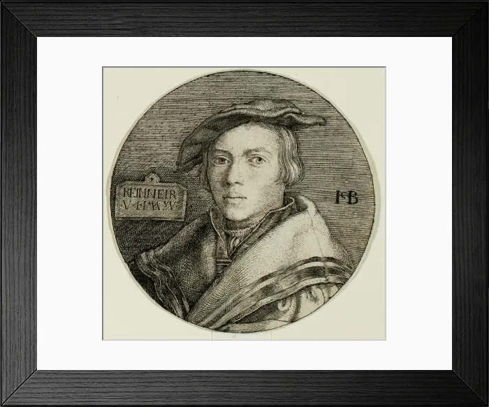 Framed Print : Portrait of Reinneir, 1525. Creator: Jacob Binck Framed Print : Portrait of Reinneir, 1525. Creator: Jacob Binck