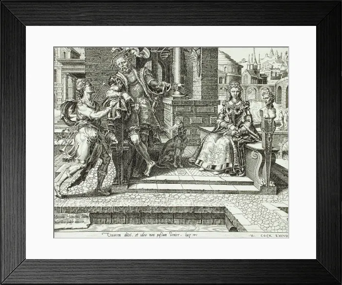 Framed Print : The Third Excuse: the Man who Married a Wife, 1559. Creator: Dirck Volkertsen Coornhert Framed Print : The Third Excuse: the Man who Married a Wife, 1559. Creator: Dirck Volkertsen Coornhert
