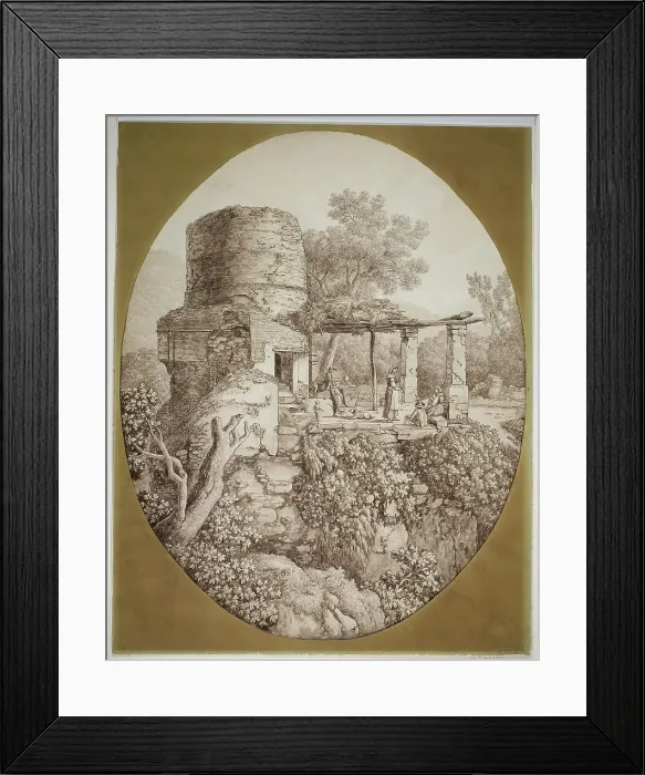 Framed Print : Group of People on a Terrace, 1797. Creator: Jacob Philip Hackert Framed Print : Group of People on a Terrace, 1797. Creator: Jacob Philip Hackert