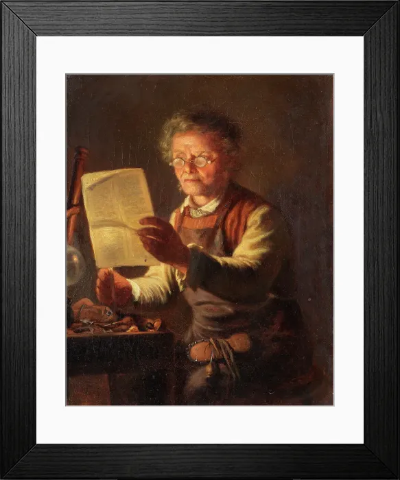 Framed Print : The political shoemaker, 1870. Creator: Geskel Saloman Framed Print : The political shoemaker, 1870. Creator: Geskel Saloman