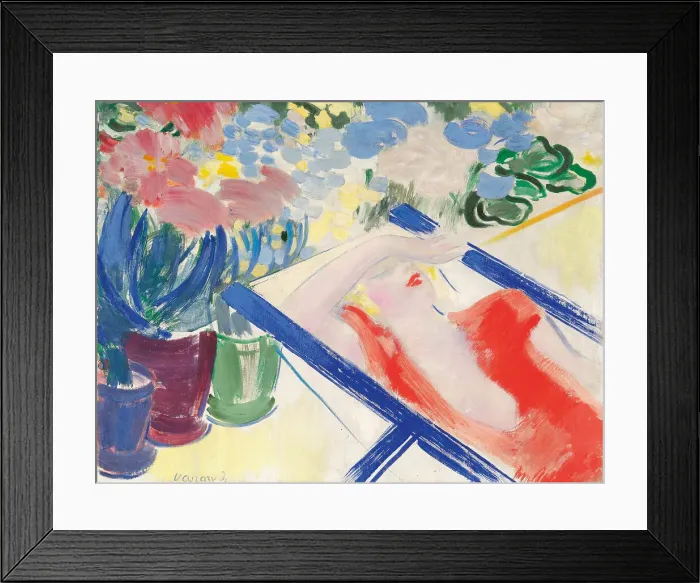 Framed Print : Woman in Deckchair, 1934. Creator: Vaszary, Janos (1867-1939) Framed Print : Woman in Deckchair, 1934. Creator: Vaszary, Janos (1867-1939)