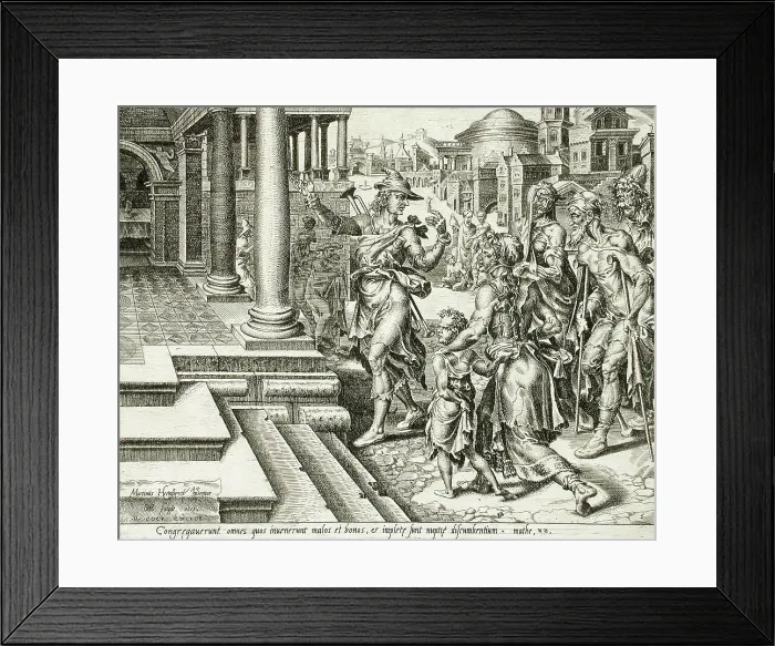 Framed Print : The Servant Inviting the Sick and the Poor to the Banquet, 1559. Creator: Dirck Volkertsen Coornhert Framed Print : The Servant Inviting the Sick and the Poor to the Banquet, 1559. Creator: Dirck Volkertsen Coornhert