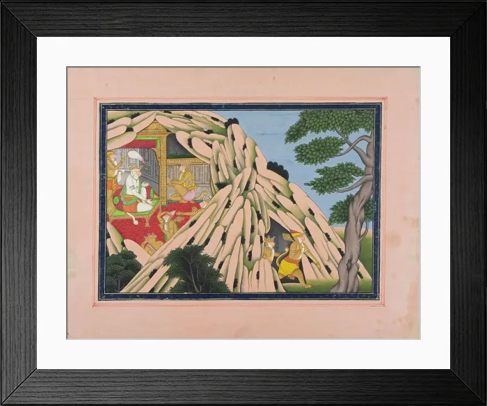 Framed Print : Sugriva Sends Emissaries, Led by Hanuman, to Find Princess Sita, between c1830 and c1840. Creator: Unknown Framed Print : Sugriva Sends Emissaries, Led by Hanuman, to Find Princess Sita, between c1830 and c1840. Creator: Unknown