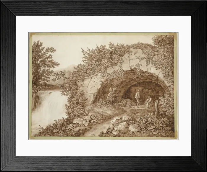 Framed Print : The Bridge of San Paolo, 1793. Creator: Jacob Philip Hackert Framed Print : The Bridge of San Paolo, 1793. Creator: Jacob Philip Hackert