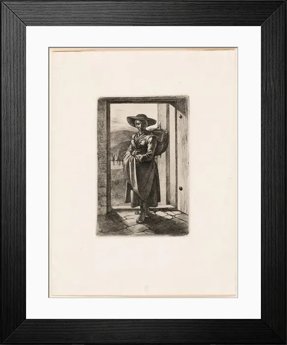 Framed Print : The Hungarian Woman Standing in the Door, 1817. Creator: Johann Adam Klein Framed Print : The Hungarian Woman Standing in the Door, 1817. Creator: Johann Adam Klein