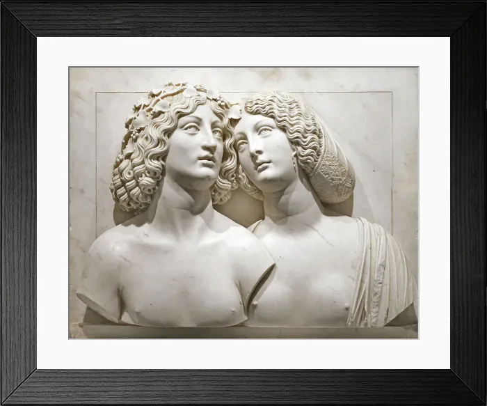 Framed Print : Young Couple, ca. 1505-1510. Creator: Lombardo, Tullio (ca 1455-1532)