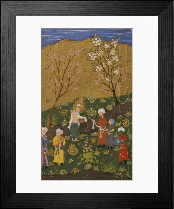 Framed Print : Yusuf, After His Ordeal in the Pit; Page from the Manuscript of Yusuf and Zulaykha of Jami, c1560. Creator: Unknown Framed Print : Yusuf, After His Ordeal in the Pit; Page from the Manuscript of Yusuf and Zulaykha of Jami, c1560. Creator: Unknown