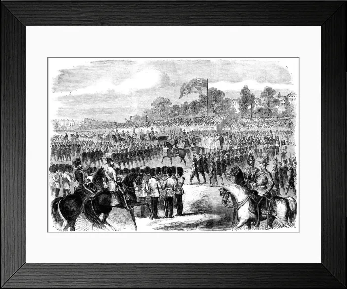 Framed Print : The Volunteer Review in Hyde Park, 1860. Creator: J. Palmer Framed Print : The Volunteer Review in Hyde Park, 1860. Creator: J. Palmer