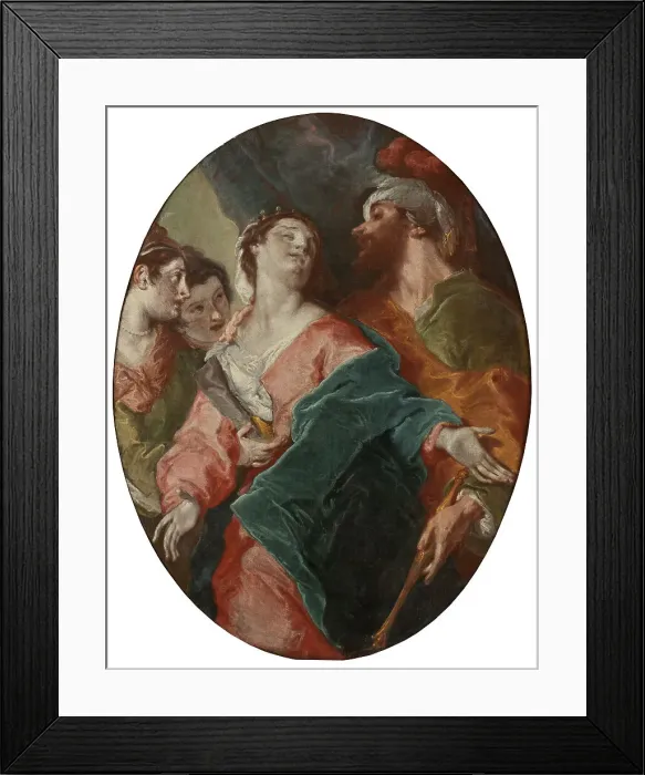 Framed Print : Esther and Ahasuerus, early-mid 18th century. Creator: Giuseppe Bazzani Framed Print : Esther and Ahasuerus, early-mid 18th century. Creator: Giuseppe Bazzani
