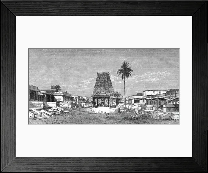Framed Print : Entrance to the Pagoda of Conjeveram; Notes on the Ancient Temples of India, 1875. Creator: Unknown