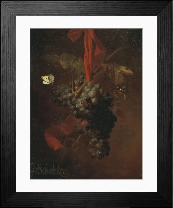 Framed Print : Bunch of Grapes, late 17th-early 18th century. Creator: Godfried Schalcken Framed Print : Bunch of Grapes, late 17th-early 18th century. Creator: Godfried Schalcken