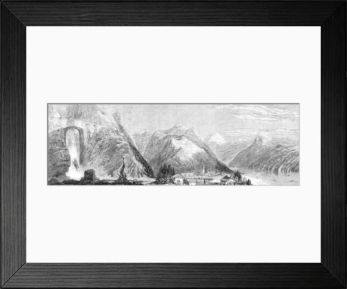 Framed Print : The Stereorama at Cremorne Gardens - panorama of the route to Italy, via the St. Gothard Pass, 1860. Creator: Smyth Framed Print : The Stereorama at Cremorne Gardens - panorama of the route to Italy, via the St. Gothard Pass, 1860. Creator: Smyth