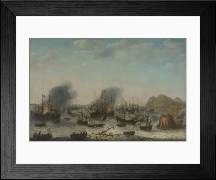 Framed Print : The Defeat of the Spanish at Gibraltar by a Dutch Fleet under the Command of Admiral Jacob van Heems Creator: Adam Willaerts Framed Print : The Defeat of the Spanish at Gibraltar by a Dutch Fleet under the Command of Admiral Jacob van Heems Creator: Adam Willaerts
