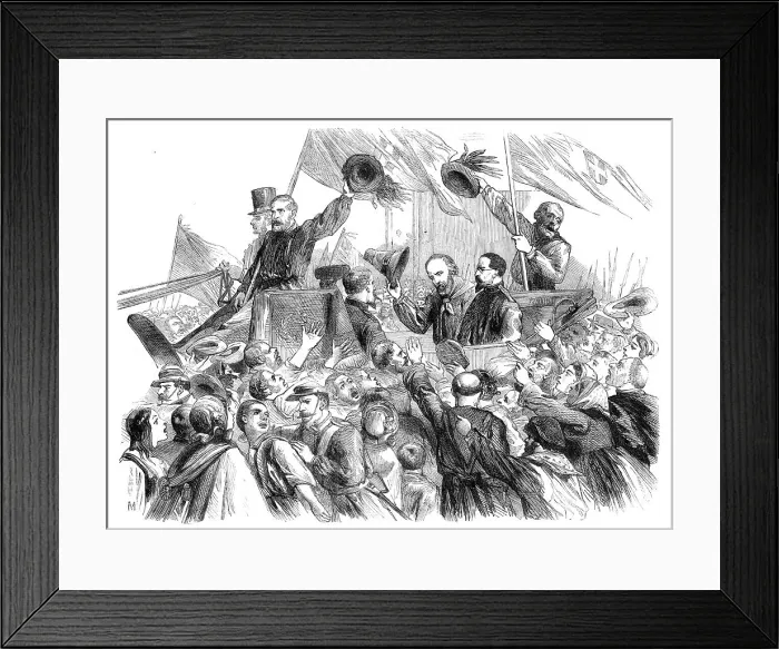 Framed Print : Garibaldi's entry into Naples - a sketch in the Strada di Toledo, by T. Nast, 1860. Creator: Unknown Framed Print : Garibaldi's entry into Naples - a sketch in the Strada di Toledo, by T. Nast, 1860. Creator: Unknown