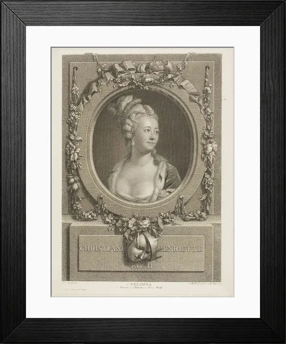 Framed Print : Christiane Henriette Koch, 1770. Creator: Johann Friedrich Bause Framed Print : Christiane Henriette Koch, 1770. Creator: Johann Friedrich Bause