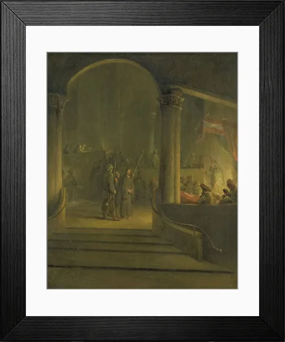 Framed Print : Christ before Caiaphas, 1700-1727. Creator: Aert de Gelder Framed Print : Christ before Caiaphas, 1700-1727. Creator: Aert de Gelder
