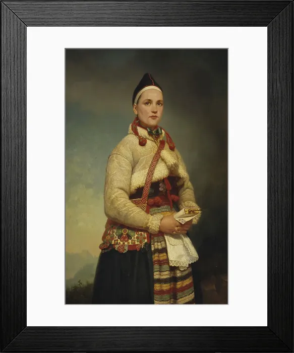 Framed Print : Girl from Dalarna, 1861. Creator: Gottfrid Virgin Framed Print : Girl from Dalarna, 1861. Creator: Gottfrid Virgin