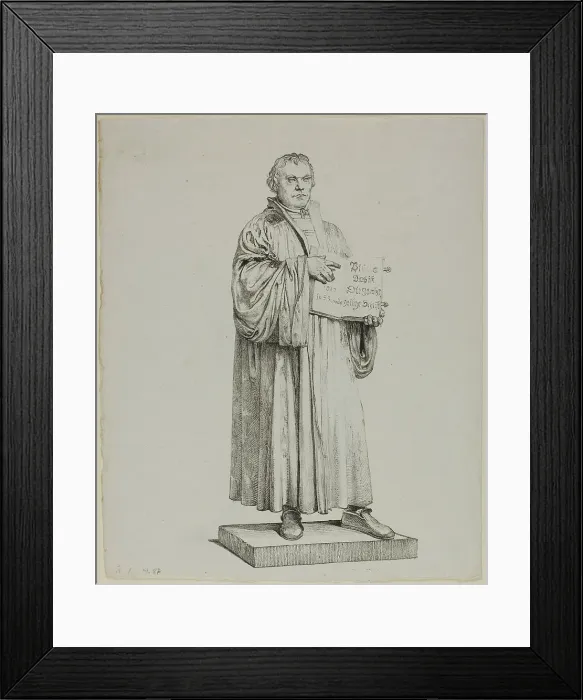 Framed Print : Luther's Statue in Wittenberg, 1822. Creator: Johann Gottfried Schadow Framed Print : Luther's Statue in Wittenberg, 1822. Creator: Johann Gottfried Schadow