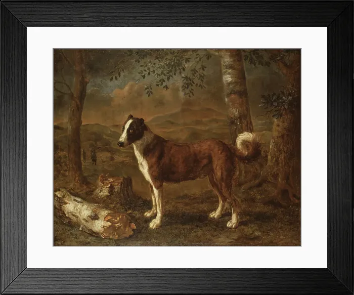 Framed Print : Dog and a Birch Log. Creator: Govert Dircksz Camphuysen