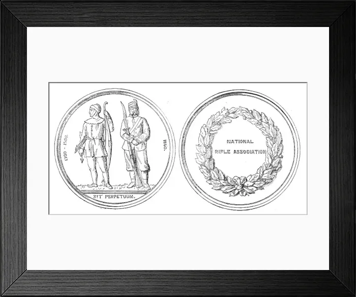 Framed Print : The National Rifle Association Prize Medal, 1860. Creator: Unknown Framed Print : The National Rifle Association Prize Medal, 1860. Creator: Unknown