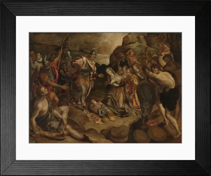 Framed Print : The Meeting of David and Abigail, 1583. Creator: Christiaen Jansz van Bieselingen Framed Print : The Meeting of David and Abigail, 1583. Creator: Christiaen Jansz van Bieselingen