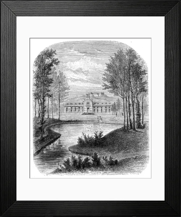 Framed Print : The new Garden of Acclimatisation at Paris - from a drawing by M. Thorigny, 1860. Creator: Unknown Framed Print : The new Garden of Acclimatisation at Paris - from a drawing by M. Thorigny, 1860. Creator: Unknown