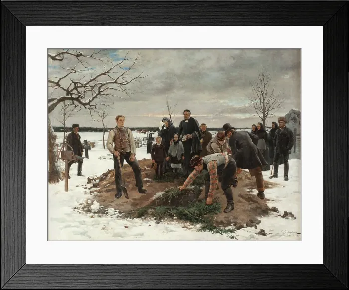 Framed Print : A Funeral in Alsike, 1883. Creator: Gustaf Cederström Framed Print : A Funeral in Alsike, 1883. Creator: Gustaf Cederström