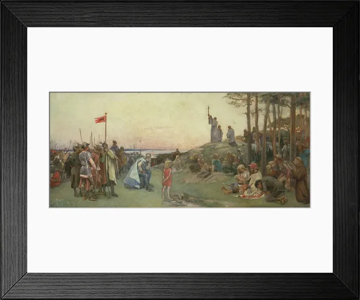 Framed Print : Ansgar Preaching Christianity. Second Proposed Decoration of the Walls in the Upper Hall... 1889. Creator: Gustaf Cederström Framed Print : Ansgar Preaching Christianity. Second Proposed Decoration of the Walls in the Upper Hall... 1889. Creator: Gustaf Cederström