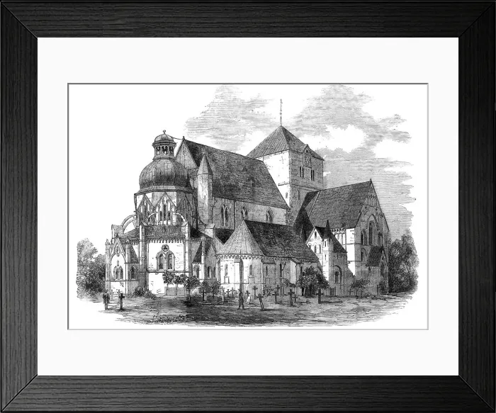 Framed Print : The Cathedral at Drontheim, in which the Monarchs of Saxony are crowned, 1860. Creator: Unknown Framed Print : The Cathedral at Drontheim, in which the Monarchs of Saxony are crowned, 1860. Creator: Unknown