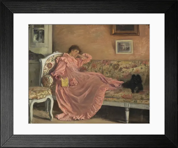 Framed Print : Carola Sitting on the Sofa, 1899. Creator: Gustaf Cederström Framed Print : Carola Sitting on the Sofa, 1899. Creator: Gustaf Cederström
