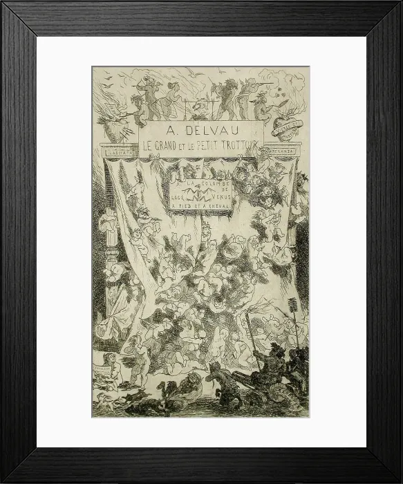 Framed Print : Le Grand et le petit trottoir, 1866. Creator: Félicien Rops Framed Print : Le Grand et le petit trottoir, 1866. Creator: Félicien Rops