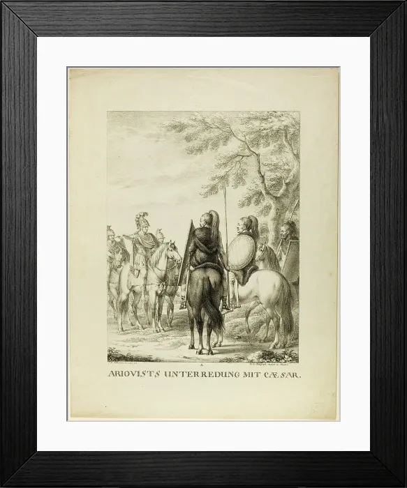 Framed Print : Arioviste Unterredung mit Caezar, 1808. Creator: Johann Michael Mettenleiter Framed Print : Arioviste Unterredung mit Caezar, 1808. Creator: Johann Michael Mettenleiter
