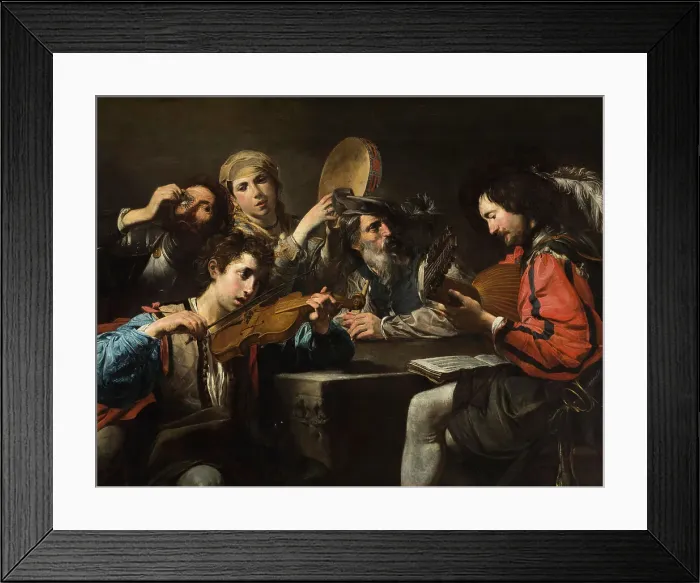 Framed Print : A Musical Party (image 2 of 2), c1626. Creator: Valentin de Boulogne