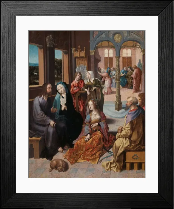 Framed Print : Christ's Second Visit to the House of Mary and Martha, c.1515-c.1520. Creator: Cornelius Engebrechtsz Framed Print : Christ's Second Visit to the House of Mary and Martha, c.1515-c.1520. Creator: Cornelius Engebrechtsz