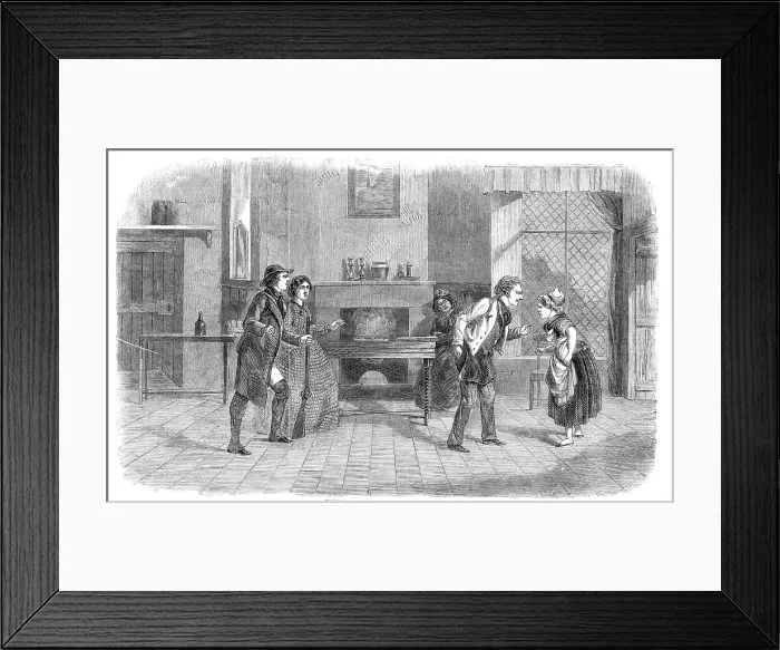 Framed Print : Scene from Mr. Brougham's comedy of Romance and Reality, at the Hammersmith Theatre, 1860. Creator: Unknown. Scene from Mr. Brougham's comedy of Romance and Reality, at the Hammersmith Theatre, 1860. Creator: Unknown Framed Print : Scene from Mr. Brougham's comedy of Romance and Reality, at the Hammersmith Theatre, 1860. Creator: Unknown. Scene from Mr. Brougham's comedy of Romance and Reality, at the Hammersmith Theatre, 1860. Creator: Unknown
