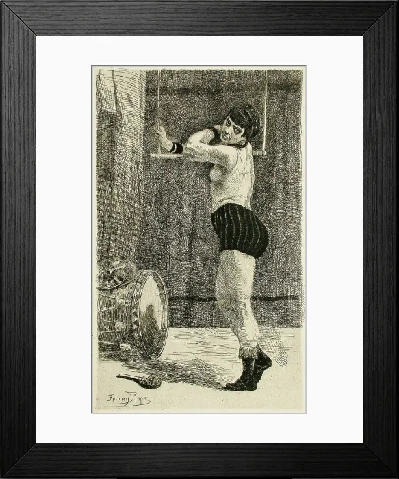 Framed Print : La Femme au trapèze, 1875. Creator: Félicien Rops Framed Print : La Femme au trapèze, 1875. Creator: Félicien Rops