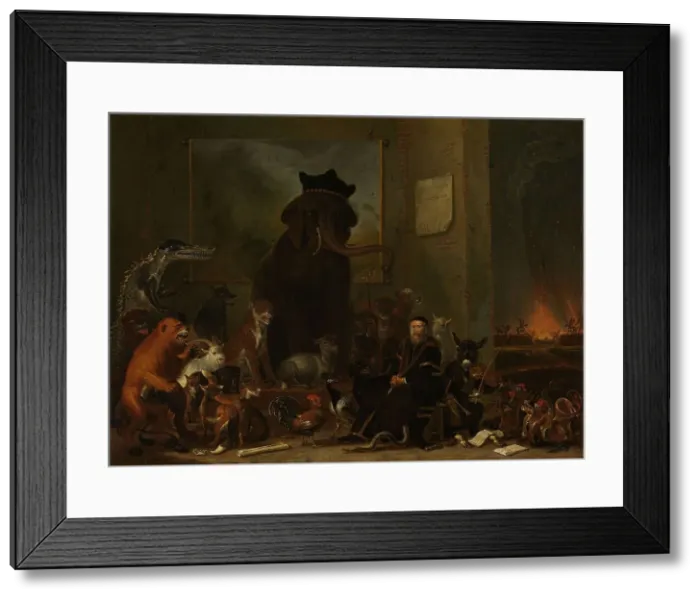 Framed Print : Satire on the trial of Johan van Oldenbarneveldt, 1663. Creator: Cornelis Saftleven Framed Print : Satire on the trial of Johan van Oldenbarneveldt, 1663. Creator: Cornelis Saftleven