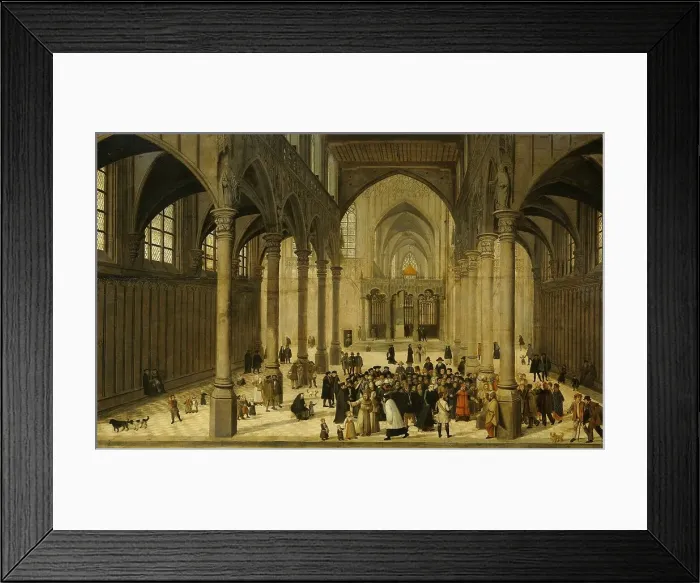 Framed Print : Church Interior with Christ Preaching to a Congregation, 1545-1570. Creator: Cornelis van Dalem Framed Print : Church Interior with Christ Preaching to a Congregation, 1545-1570. Creator: Cornelis van Dalem