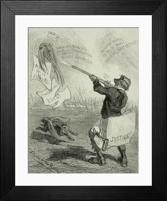 Framed Print : La Comédie politique, 1859. Creator: Félicien Rops Framed Print : La Comédie politique, 1859. Creator: Félicien Rops