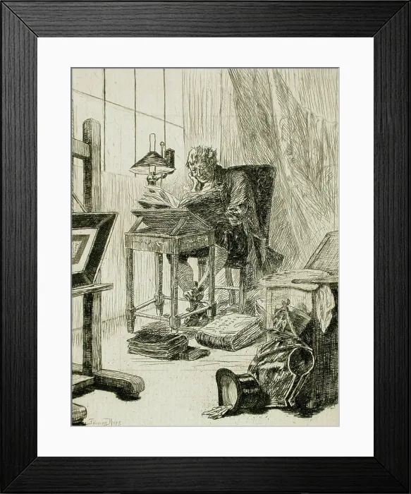 Framed Print : L'Art moderne ou la lecture du grimoire, 1879. Creator: Félicien Rops Framed Print : L'Art moderne ou la lecture du grimoire, 1879. Creator: Félicien Rops