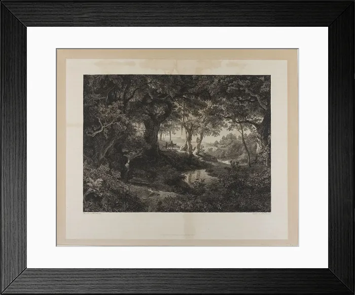 Framed Print : The Large Italian Landscape, 1841. Creator: Johann Wilhelm Schirmer Framed Print : The Large Italian Landscape, 1841. Creator: Johann Wilhelm Schirmer