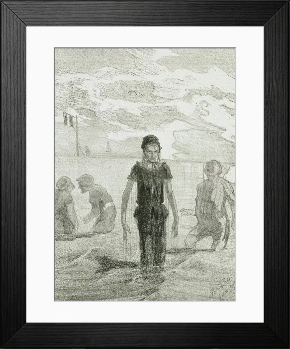 Framed Print : Ostende, 1857. Creator: Félicien Rops Framed Print : Ostende, 1857. Creator: Félicien Rops