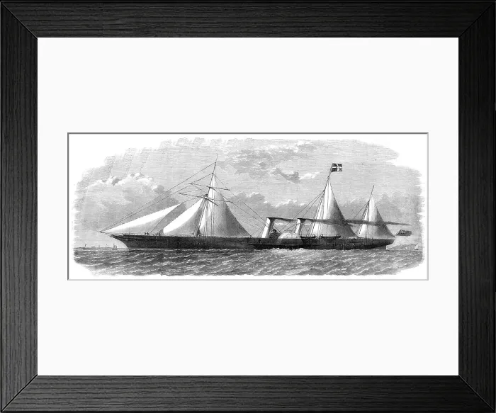 Framed Print : The new clipper steam-ship Ly-ee-moon, built for the opium trade, 1860. Creator: Unknown. The new clipper steam-ship Ly-ee-moon, built for the opium trade, 1860. Creator: Unknown Framed Print : The new clipper steam-ship Ly-ee-moon, built for the opium trade, 1860. Creator: Unknown. The new clipper steam-ship Ly-ee-moon, built for the opium trade, 1860. Creator: Unknown