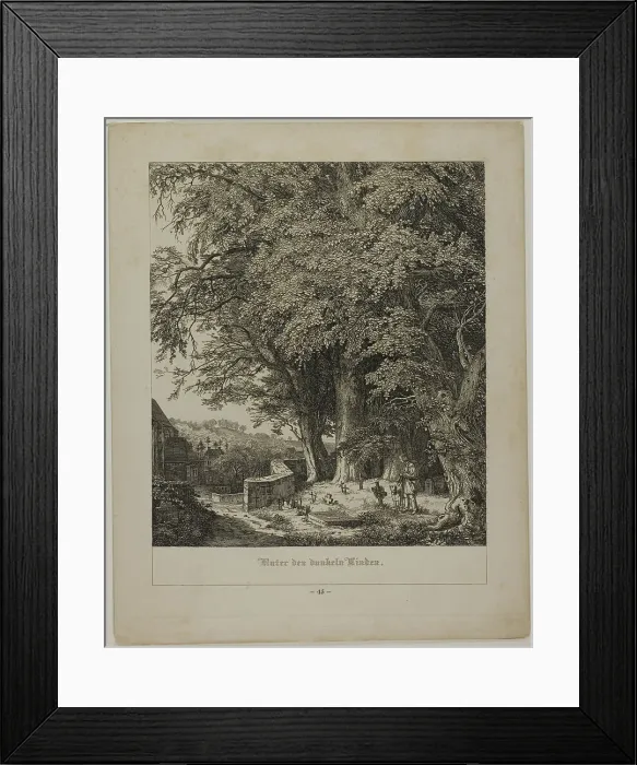 Framed Print : Under the Shady Linden Tree, 1838. Creator: Johann Wilhelm Schirmer Framed Print : Under the Shady Linden Tree, 1838. Creator: Johann Wilhelm Schirmer