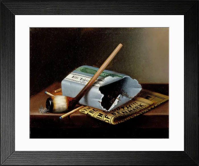 Framed Print : Alas, Poor Yorick, 1877. Creator: William Michael Harnett Framed Print : Alas, Poor Yorick, 1877. Creator: William Michael Harnett