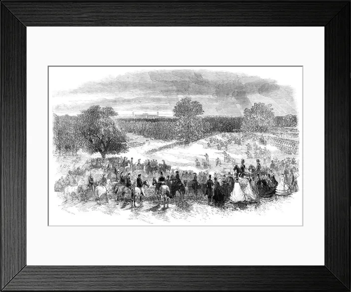 Framed Print : The Volunteer Sham Fight in Camden Park - skirmishers covering the retreat, 1860. Creator: Unknown Framed Print : The Volunteer Sham Fight in Camden Park - skirmishers covering the retreat, 1860. Creator: Unknown