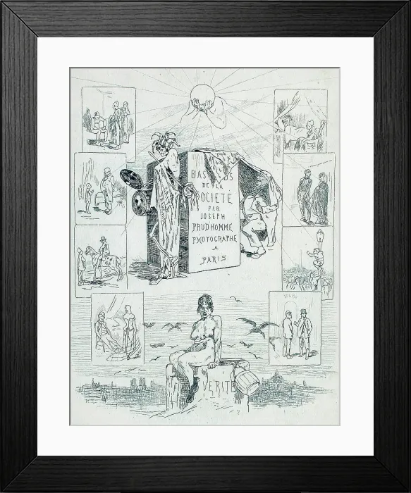 Framed Print : Les Bas-fonds de la société, 1864. Creator: Félicien Rops Framed Print : Les Bas-fonds de la société, 1864. Creator: Félicien Rops
