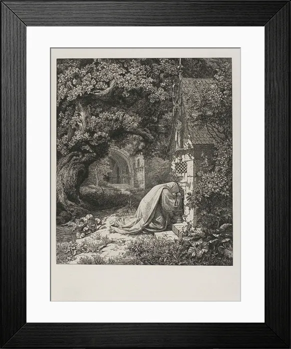 Framed Print : The Praying Nun, 1829. Creator: Johann Wilhelm Schirmer Framed Print : The Praying Nun, 1829. Creator: Johann Wilhelm Schirmer